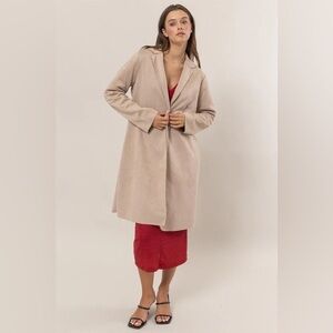 Woman's Open Front Suede Coat NEW